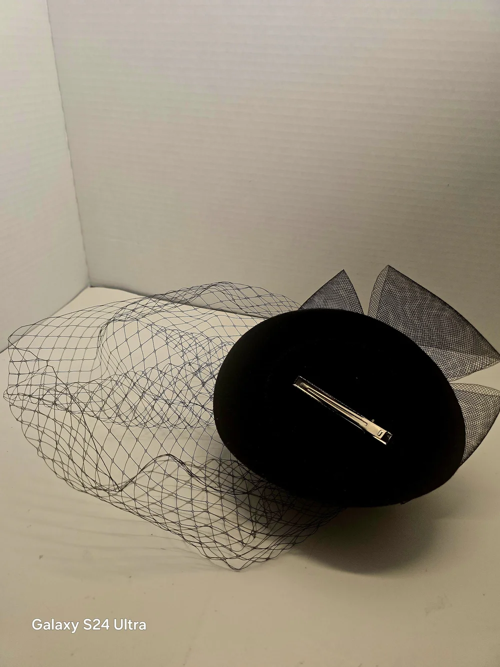 Black Floral Veil Fascinator Hat